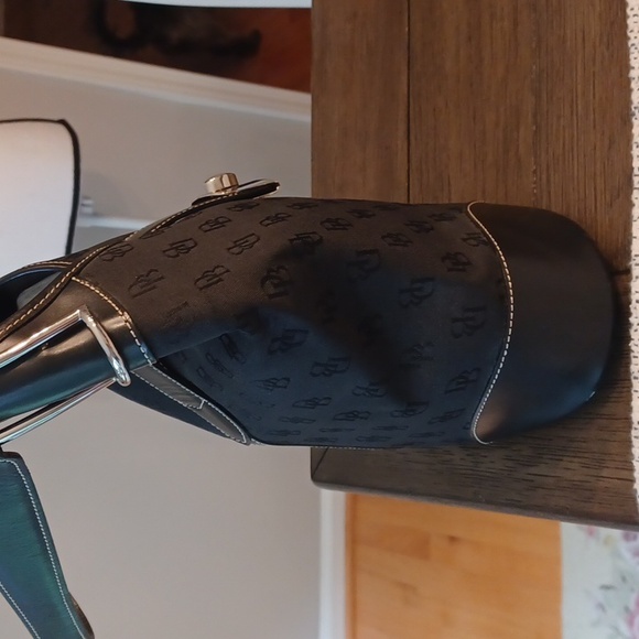 Dooney & Bourke Black Logo Canvas & Leather Shoulder Bag - Picture 5 of 16